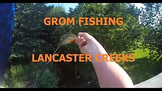 Grom fishing - little Chicques Creek, Lancaster County Pennsylvania. Motorcycle ride
