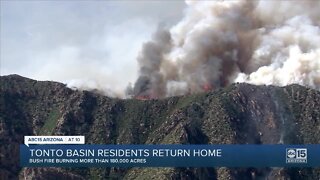 Tonto Basin residents able to return home after Bush Fire threatens houses