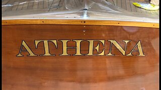 Gold Leaf Lettering on Boat Transom