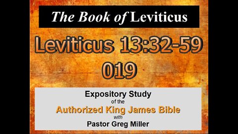 019 Leviticus 13:32-59 (Leviticus Studies)