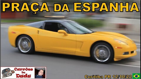 Praça da Espanha 12/10/22 Carrões do Dudu Curitiba Brazil Chevrolet Corvette C6 BMW i8 MBZ E420 W210