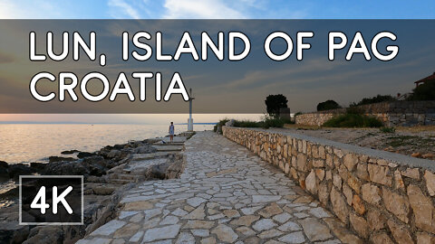 Walking Tour: Lun, Island of Pag, Croatia - 4K UHD