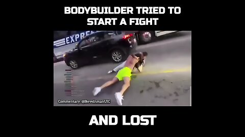 Bodybuilder starts a fight he couldn't finish