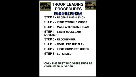 Troop Leading Procedures for Preppers #shtfprepper