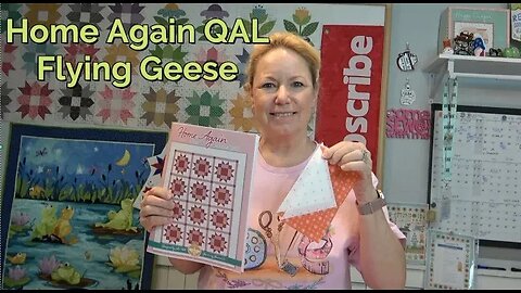 #FQS Week 1 #HomeAgainQAL, How to Make Flying Geese Quilt Blocks, 4-at-a-Time No Waste Method