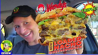 Wendy's® LOADED NACHO TRIPLE CHEESEBURGER Review 👧💪🧀🍔 HERE'S The Beef! 🤯 Peep THIS Out! 🕵️‍♂️