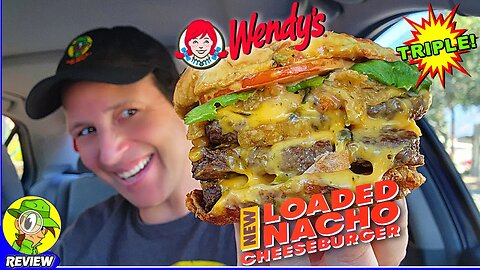 Wendy's® LOADED NACHO TRIPLE CHEESEBURGER Review 👧💪🧀🍔 HERE'S The Beef! 🤯 Peep THIS Out! 🕵️‍♂️