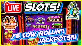 🔴 LIVE SLOTS! PIGGY JACKPOT TIME! J'S LOW ROLLIN' WEDNESDAY! EPISODE 48! BIGHORN CASINO