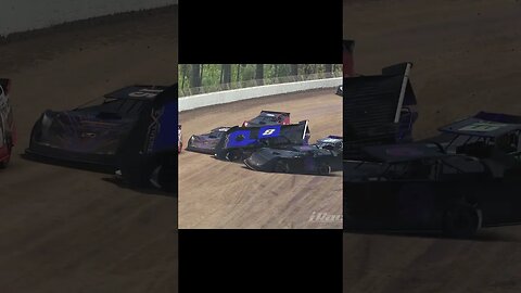 Spectacular iRacing World of Outlaws Dirt Super Late Model Crash at Eldora Speedway - Cars Flying!