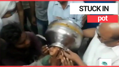 One-year-old boy gets head stuck in metal pot for THREE hours