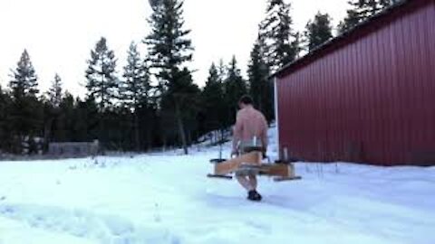 Strongman-Style Conditioning Medley in Soft Snow
