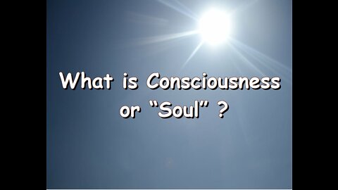 What is Consciousness or "Soul" ?