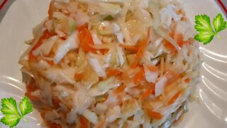 The most delicious coleslaw, a simple and quick recipe.