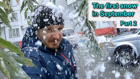 The first snow in Siberia in September. Part 2