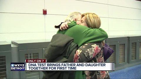 Father and daughter meet for first time after discovering each other on 23 and Me