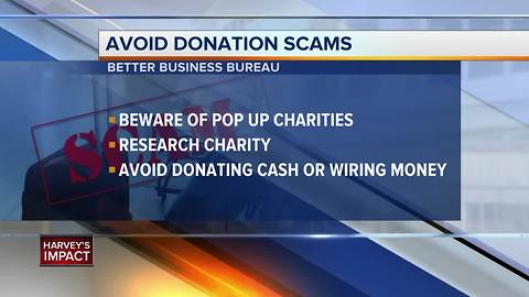Tips to identifiy scams while donating to Harvey