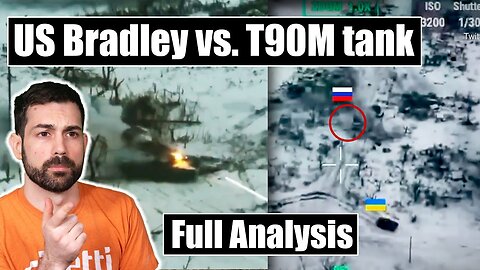 Ukrainian Bradley Battles Russian T90M Tank near Avdiivka