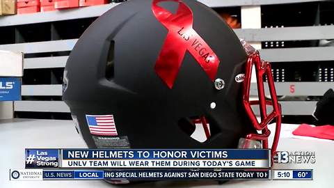 UNLV to wear new helmets to honor mass shooting victims