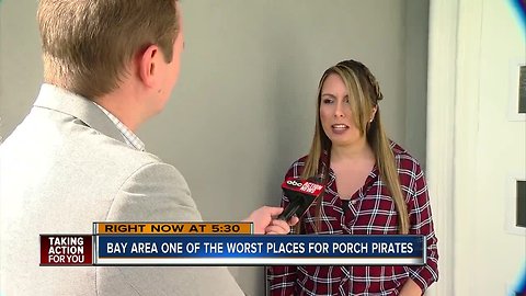 Tampa Bay area ranked 9th in country for "porch pirates"