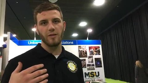 Michigan State University Solar Racing Team at the North American International Auto Show