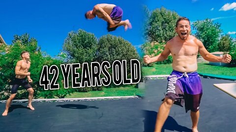42 YEAR OLD LANDS HIS FIRST DOUBLE FRONT FLIP!