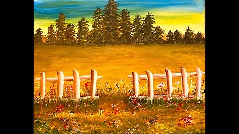 Master the Art of Painting Landscape with Fence Acrylic Painting step by step