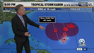 5 p.m. update on Tropical Storm Karen