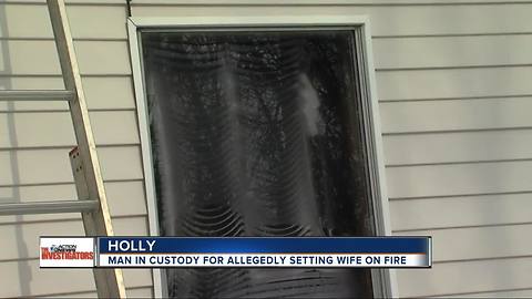 Husband expected to be charged with dousing wife with gasoline, setting her on fire