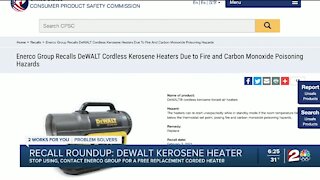 Recall Round Up: Kerosene heaters, sprayers