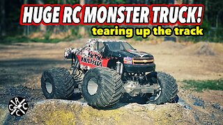 Huge RC Monster Truck Tearing Up The Track!