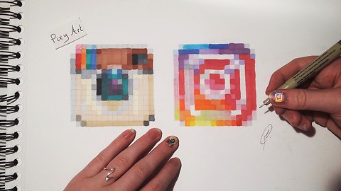 How to draw pixel versions of social media icons