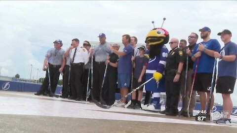 Lightning hold scrimmage with first responders