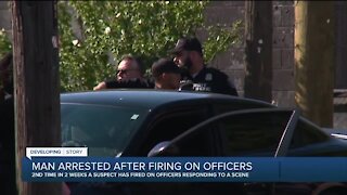 Man arrested after firing on officers