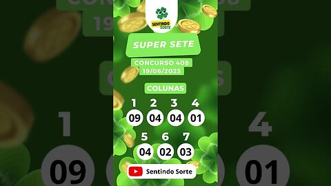 🍀 Resultado SUPER SETE 408 | 19/06/23 | Sentindo Sorte #shorts