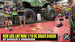 Losi LMT Mini 1/18 RC Grave Digger & Son-uva Digger! First Look With The Andersons