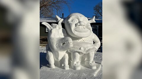 Man Creates Shrek and Donkey Snow Sculptures | March 3, 2023 | Micah Quinn | Bridge City News