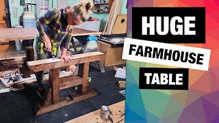 HUGE diy Farmhouse Dining Table