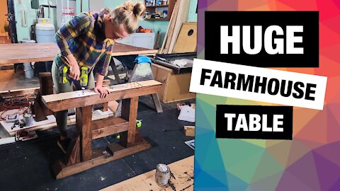 HUGE diy Farmhouse Dining Table