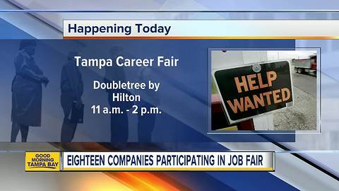Eighteen companies participating in job fair in Tampa on Wednesday
