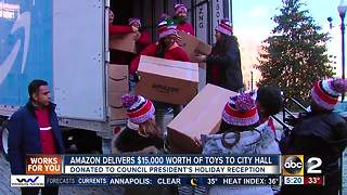 Amazon delivers $15,000 worth of toys to city hall