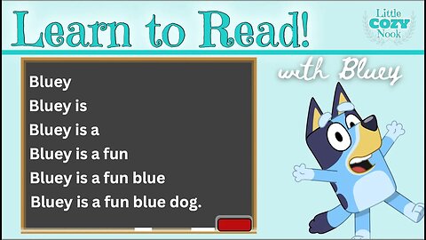 Learn To Read with BLUEY | Practice Simple Sentences for Kids
