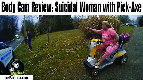 Reaction Video: Suicidal Woman with Pick Axe attacks Nashville Cop. Mom on Scooter Arrives