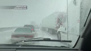 Storm video: Conditions on I-70 near Airpark Rd.