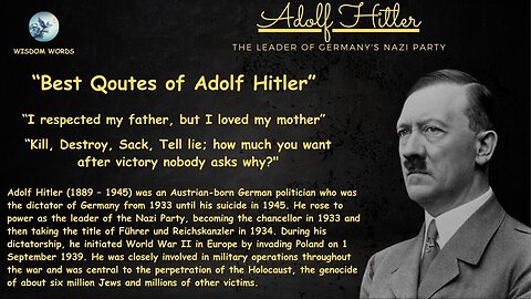 Unlock the Wisdom: Adolf Hitler Quotes Revealed | Adolf Hitler Quotes Explored | #hitlerquotes #WWS