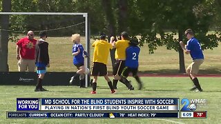 Maryland students play in nation's first blind youth soccer game