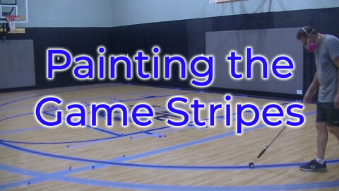 Skidmore Gym, Part 4, Painting Game Lines on the Gym Floor