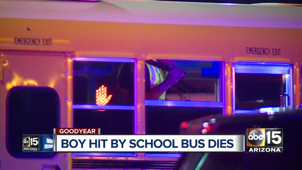 12-year-old boy dies after being struck by a school bus in Goodyear