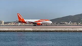 Taxi and Take off Up Close at Gibraltar International Airport, 2 easyJet Flights a A320 and A319