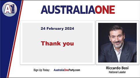 AustraliaOne Party - Thank you (24 February 2024)