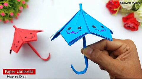 How to Make Cute Paper Umbrella | Handmade Paper Toys | Easy Paper Craft Ideas Step by Step